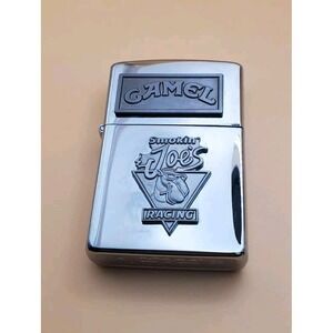 Zippo Lighter With A Smoking Joe Racing Medallion